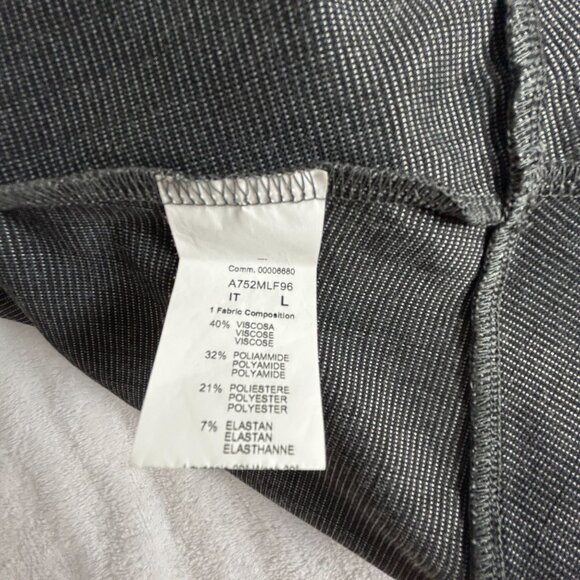 Margaret E Co. Womens Pinstripe Long-Sleeve Dress Size Large Black White Stretch - Picture 4 of 9